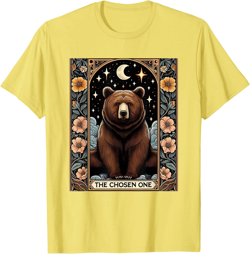 Funny I Choose the Bear Tarot Card Women Girls Trending T-Shirt - Lemon Yellow