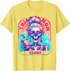 Glow Mom Apparel This Mom Glows Skeleton Mom Colorful Design T-Shirt - Lemon Yellow