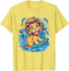 Cute Lion surfing gifts Cute Surfing Lion Riding the Waves T-Shirt - Lemon Yellow