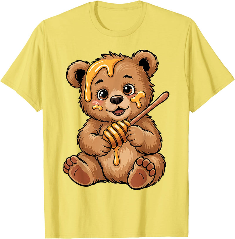 Funny bear design for kids men women Cute Bear Design for Bear Lover and Bear T-Shirt - Lemon Yellow