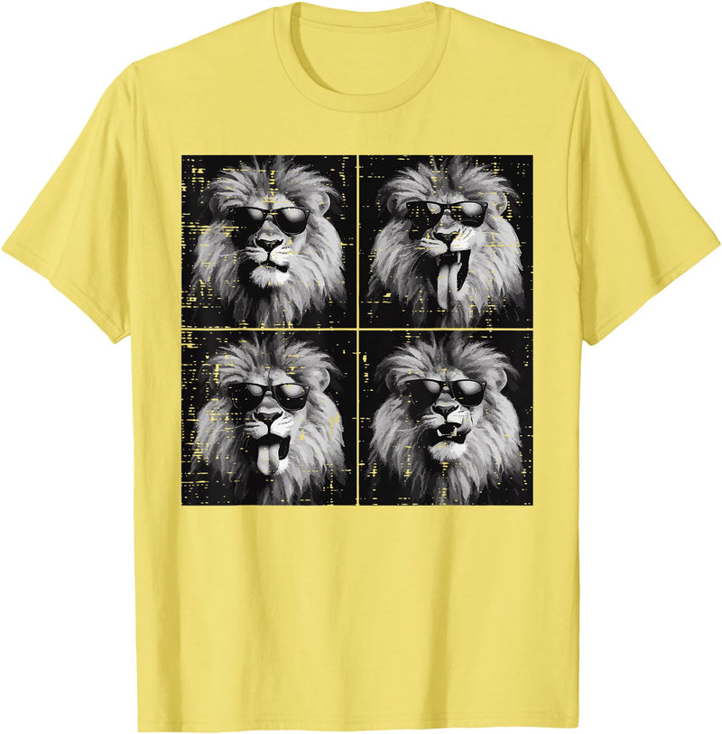 Lion Shirts For Men Women Kids Gifts Lion Selfie Funny Meme Women Kids Boys Girls Youth Teen Men T-Shirt - Lemon Yellow
