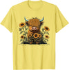 Scottish Highland Cow Cute Highland cattle Cow Funny Highland Cow T-Shirt - Lemon Yellow