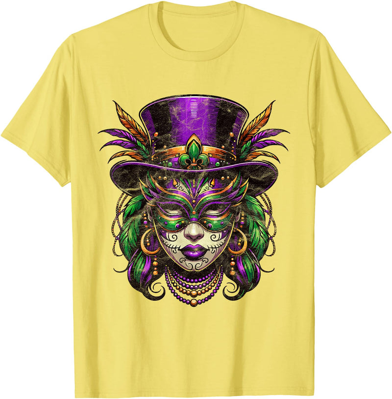 Mardi Gras Voodoo Doctor Clothing Women Mardi Gras Priestess Women New Orleans Witch Doctor Voodoo T-Shirt - Lemon Yellow