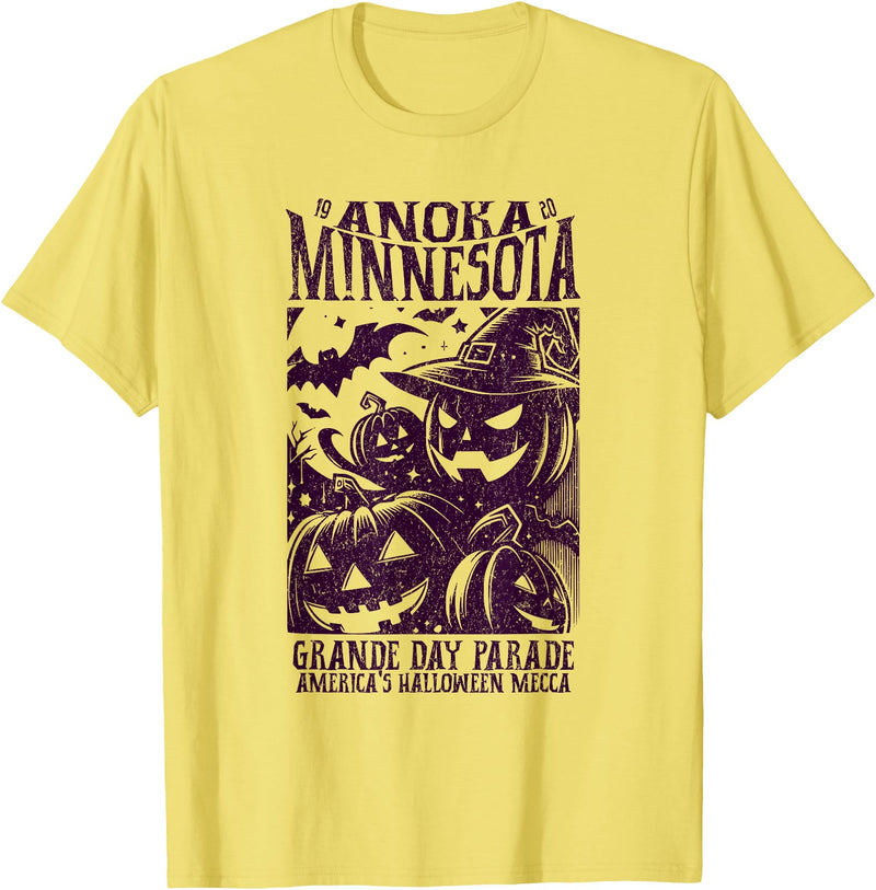 Fun Halloween Tees & Apparel Anoka Minnesota Since 1920 Grande Day Parade Halloween Mecca T-Shirt - Lemon Yellow