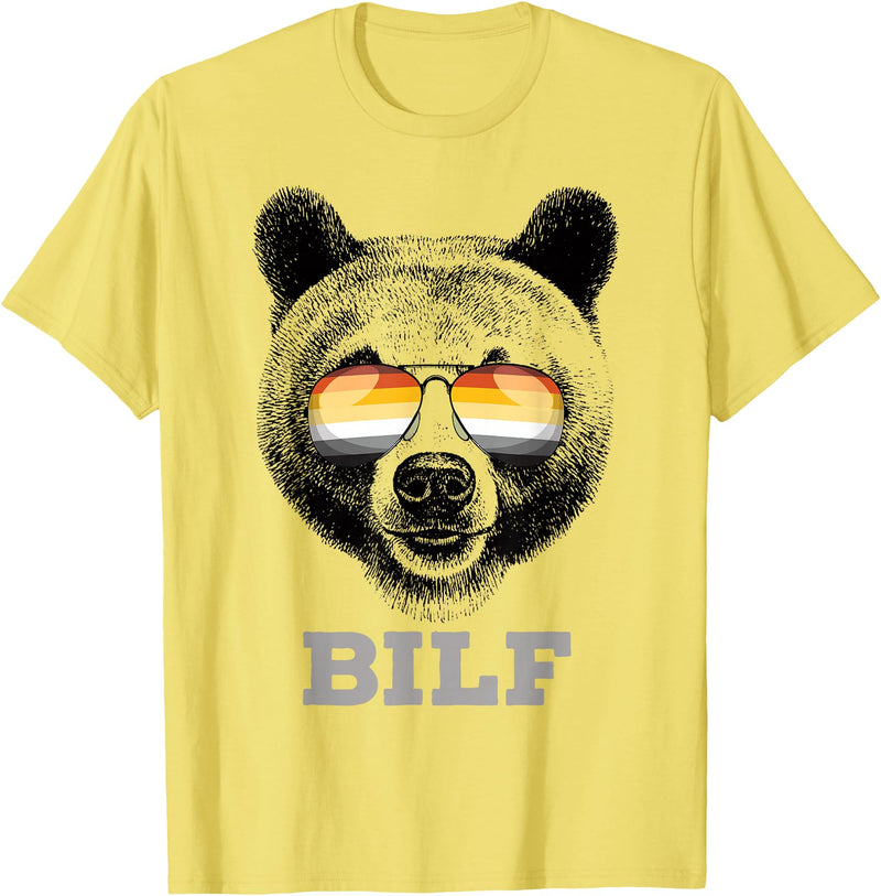 LGBT Equality Rights Gifts BILF Gay Bear Pride Daddy Grizzly Gift T-Shirt - Lemon Yellow