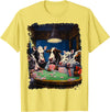 Noah&Friends Playing Card Pop Art Gambling Cows Playing Poker Cards T-Shirt - Lemon Yellow