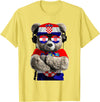Croatia Flag Clothes Clothing for Men & Women Croatian Flag Bear Sunglasses Souvenirs Products Croatia T-Shirt - Lemon Yellow