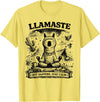 Llamaste Outdoor Society by The Maesthetics Llamaste Vintage Llama Meditation Outdoor Camping T-Shirt - Lemon Yellow