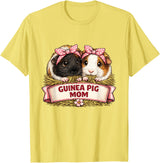 Cute Guinea Pig Mom Cavy Lover Apparel Co Guinea Pig Mom T-Shirt - Lemon Yellow