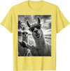 Funny Llama Stuff Accessories & Gifts Cool Llama Selfie At The Beach, Cute Llamas Alpaca T-Shirt - Lemon Yellow
