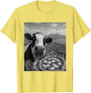 Wildfie – Selfies from Around the World Cow Pizza Selfie Funny Italy Meme Design T-Shirt - Lemon Yellow