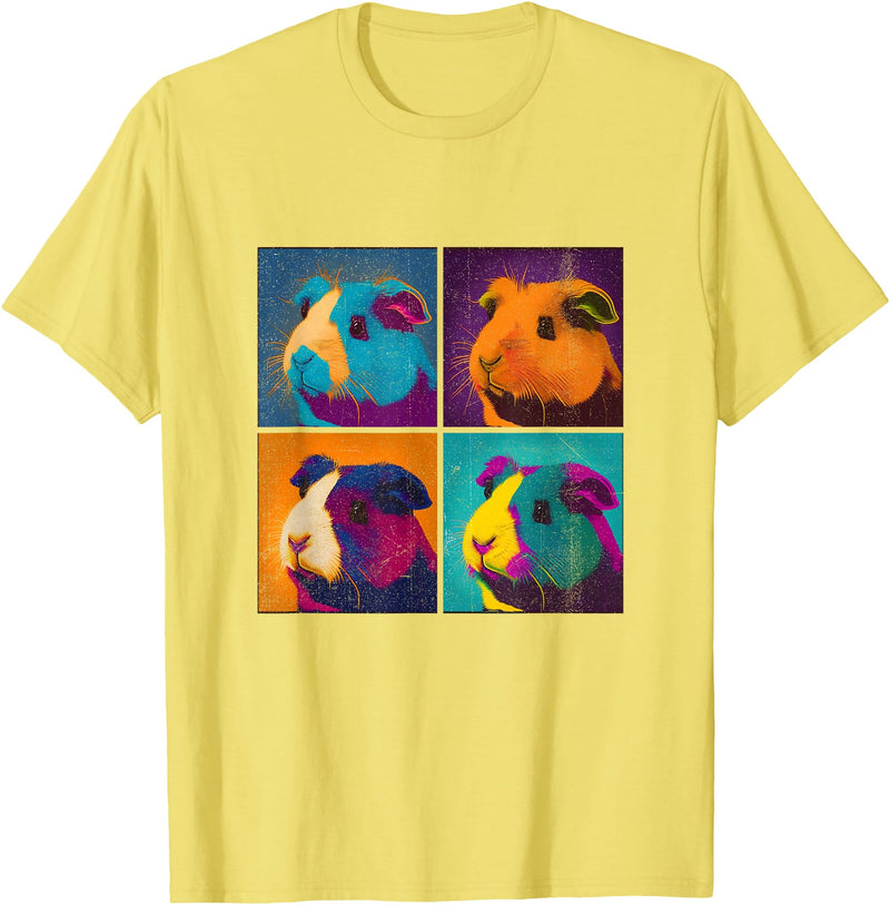 In Fi Guinea Pig Guinea Pig Pop Art Design Illustration Colorful Animal Women T-Shirt - Lemon Yellow