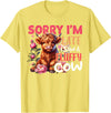 Sorry I'm Late I Saw A Fluffy Cow Cute Heifer Tee Sorry I'm Late I Saw A Fluffy Cow Cute Heifer Highland Cow T-Shirt - Lemon