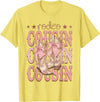 Country CowGirl Western Family Matching Rodeo Cousin Pink Boots Coquette Cow-Girl Birthday Party T-Shirt - Lemon Yellow