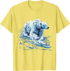 Sea Ocean Animal Art Polar Bear Ocean Sea Polar Bear Motif Marine Mammal Artwork T-Shirt - Lemon Yellow