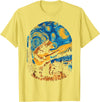 Bear playing Guitar Night-Sky Moon Guitar Grizzly Bear Blues Guitarist Starry Night Musician Music T-Shirt - Lemon Yellow