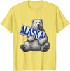 Unknow Carmela Polar Bear Holding Alaska Sign Vintage Alaska Lover T-Shirt - Lemon Yellow