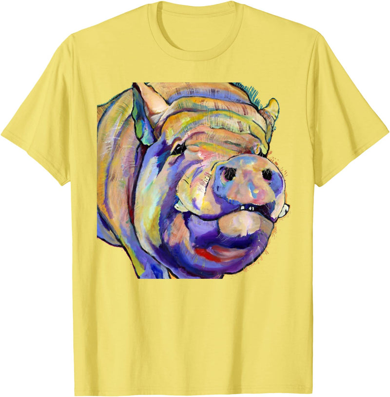 Potbelly Pig Shirt - Potbelly Pig Gifts - Potbellied Pig Art T-Shirt - Lemon Yellow