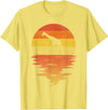 TrendyPull Silhouette Retro Vintage Style Gifts Giraffe Shirt Retro Sunset 70s Vintage Giraffe T-Shirt - Lemon Yellow