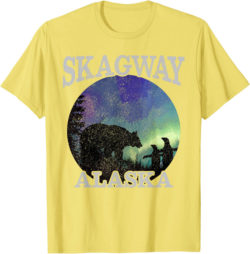 We Love Alaska - T-Shirts & Souvenirs Skagway Alaska - Polar Bear Penguin Souvenir Gift T-Shirt - Lemon Yellow