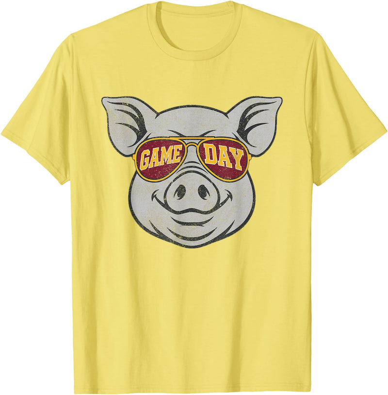 Game Day Pig Tee-TShirt Gifts Game Day Pig T-Shirt - Lemon Yellow