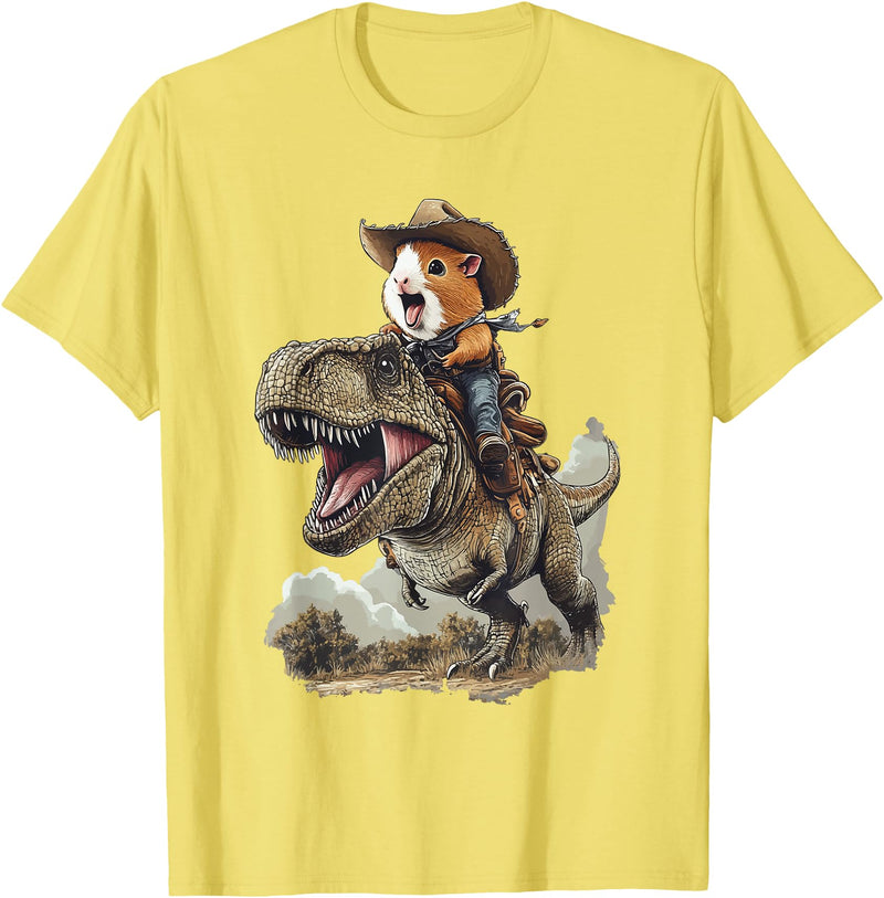 Animal Cowboy Guinea Pig Rex Cowboy T-Shirt - Lemon Yellow