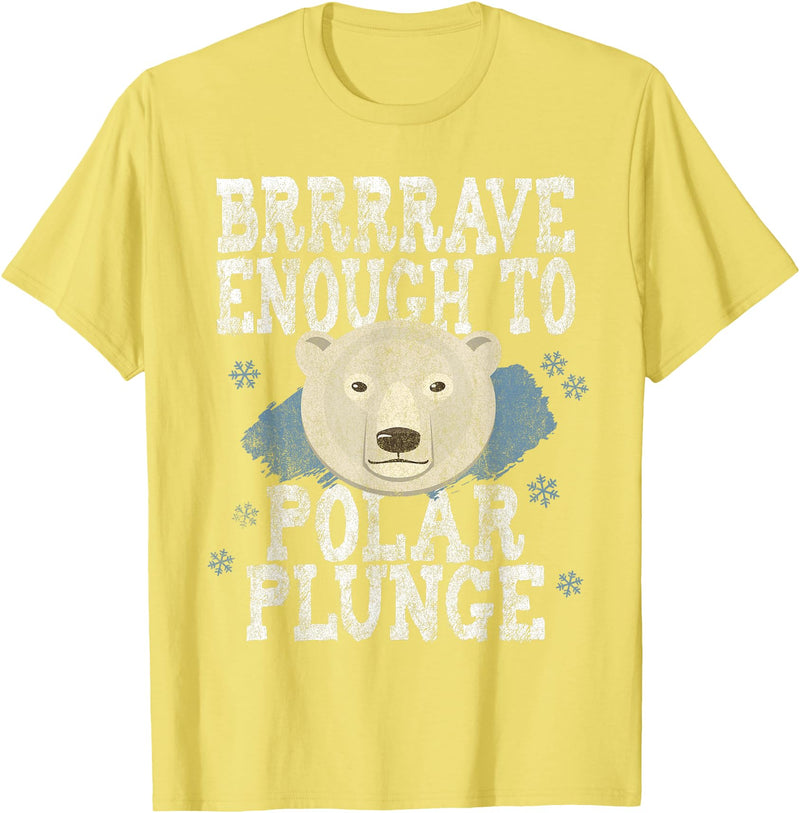 Take The Plunge Designs Funny Polar Bear Plunge Joke - Brrrr Cold Water Event T-Shirt - Lemon Yellow