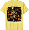 Halloween Tees Kids Women Men I'm Just Here for The Boos Funny Raccoon Pumpkin Halloween T-Shirt - Lemon Yellow