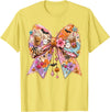 Summerween Tees NYC Summerween Bow Coquette Summer Halloween Ghosts Beach Coffee T-Shirt - Lemon Yellow