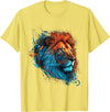 Teexpression Roaring Colors - Lion Graphic Design with a Vibrant Twist T-Shirt Small - Lemon Yellow