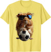 Animal Soccer Design Guinea Pig Soccer T-Shirt - Lemon Yellow