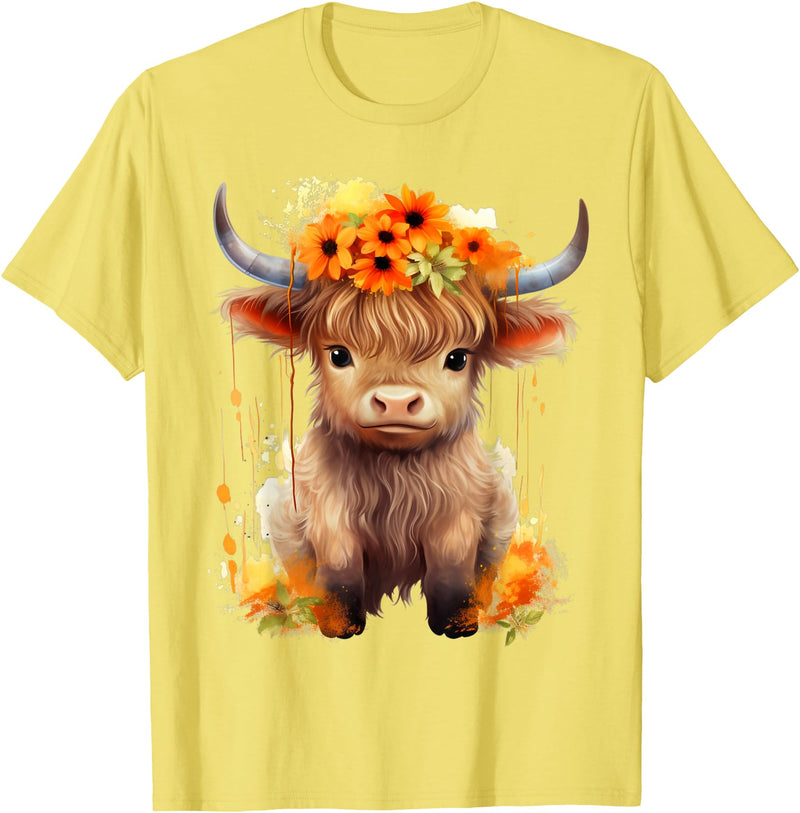 Western Shirts for Girls Men, Highland Cow Gifts Cow, Scottish Highland Cow, Western Wear, Highland Cow T-Shirt - Lemon