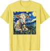 Cow Lover Co. Cow Van Gogh Style Starry Night T-Shirt - Lemon Yellow