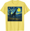 Giraffe Lovers Gifts Women Men youth Kids boys Starry Night Van Gogh Giraffe Animal Funny Graphic T-Shirt - Lemon Yellow