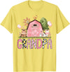 Pink Farm Cow Gender Reveal Grandpa Pink Farm Animal Birthday Kids Matching Family T-Shirt - Lemon Yellow