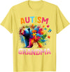 Colorful Rainbow Family Bear Autism Awareness Autism Grandma Colorful Rainbow Grandma Bear Autism T-Shirt - Lemon Yellow