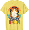 Gamer Guinea Pig Bruh Vintage Gaming For Boys Kids Gaming Guinea Pig Bruh Retro Guinea Pig Gamer Bruh Kids Boys T-Shirt - Lemon Yellow