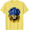 Vintage Yellow & Blue Flag Lion Face National Colours T-Shirt - Lemon Yellow