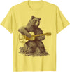BEAR TEE Bear plays guitar for men and women T-Shirt - Lemon Yellow