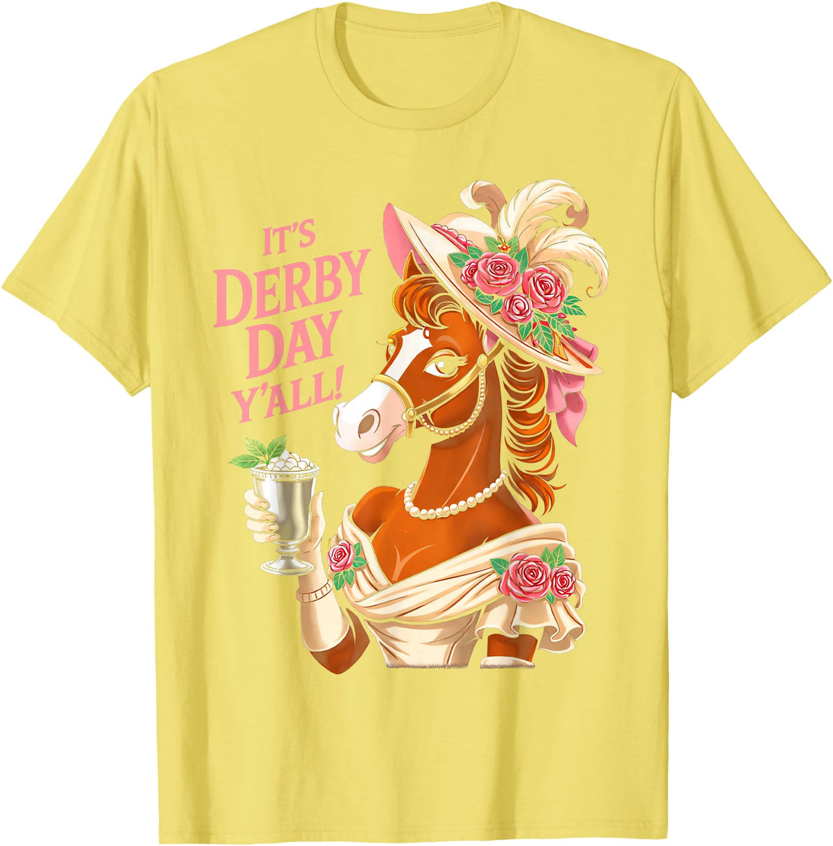 Funny Horse Talk Derby To Me Outfit Men Women Horse Racing It's Derby Day Yall KY Derby Horse 2026 T-Shirt - Lemon Yellow