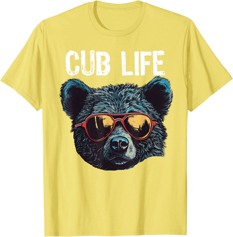 Matching Cute Bear Cub Designs for Boys & Girls Funny Bear Cub Boys Toddler Brown Black Mom Son Daughter T-Shirt - Lemon Yellow