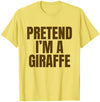 Funny Safari Animal Giraffe Halloween Costume Pretend I’m A Giraffe Funny Minimalist Halloween Costume T-Shirt - Golden Yellow