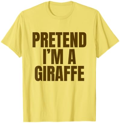 Pretend I’m A Giraffe Funny Minimalist Halloween Costume T-Shirt