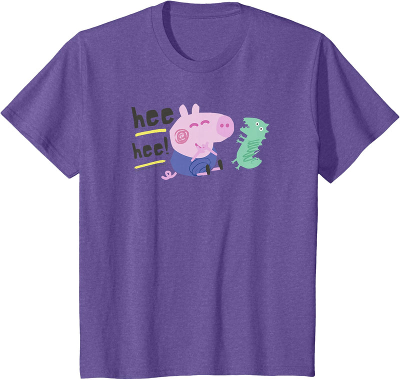 Peppa Pig HEE HEE! George Playing with Mr. Dinosaur T-Shirt - Purple Heather