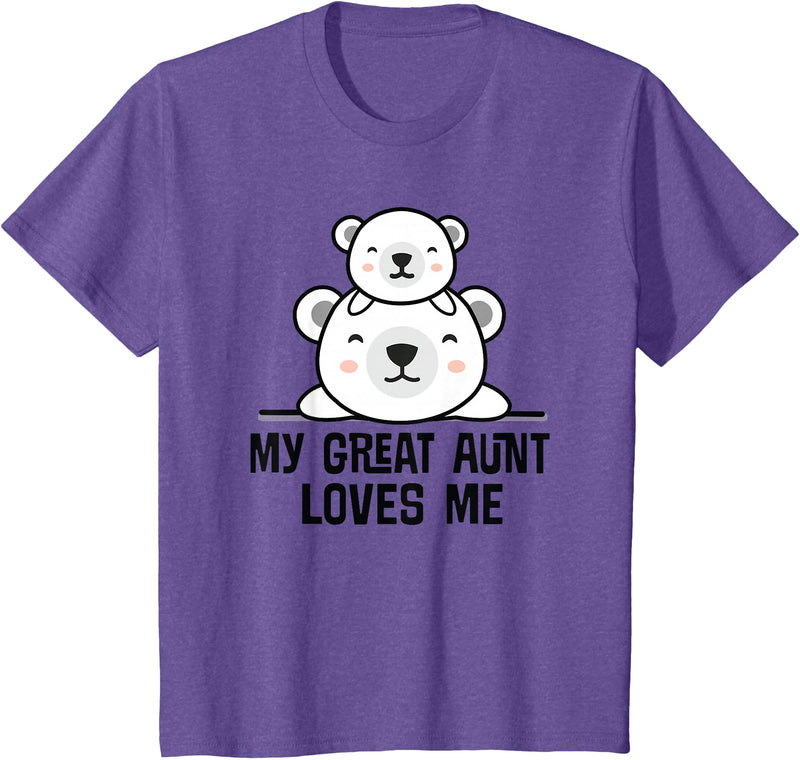 Homewise Shopper Great Aunt My Great Aunt Loves Me Bear T-Shirt - Purple Heather