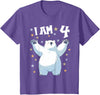 4 years old 4th birthday Polar Bear Kids 4 Years old 4 birthday Polar Bears Boy girl Polar Bear T-Shirt - Purple Heather