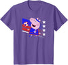 Kids Peppa Pig George Pig Football Soccer V3 T-Shirt - Purple Heather