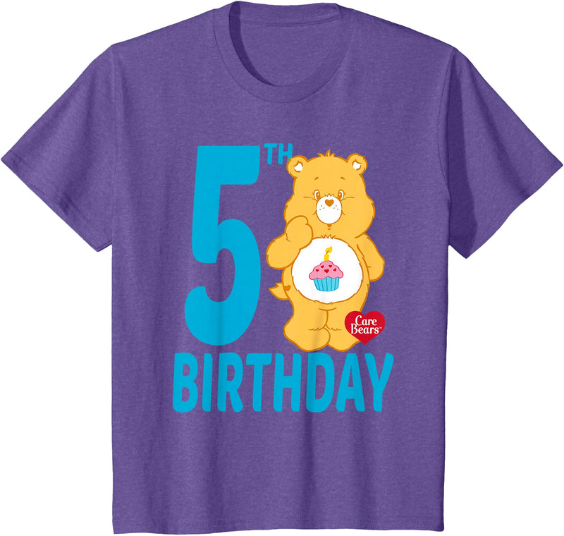 Care Bears Birthday Bear Celebrates A 5th Birthday T-Shirt - Purple Heather