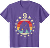 9 Years Old Birthday Bear Lovers Bear Birthday 9 Year Old Boy Girl Bear 9th Birthday T-Shirt - Purple Heather