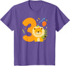 Three Year Old Lion Third Birthday Kids 3rd Lion Birthday Party 3 Year Old Lions Birthday T-Shirt - Purple Heather